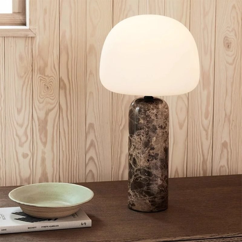 Crystal Hotel テーブルライト おしゃれ 天然大理石 マーブル ガラス ベッドライト 寝室 LED対応 間接照明 ホテル インテリア