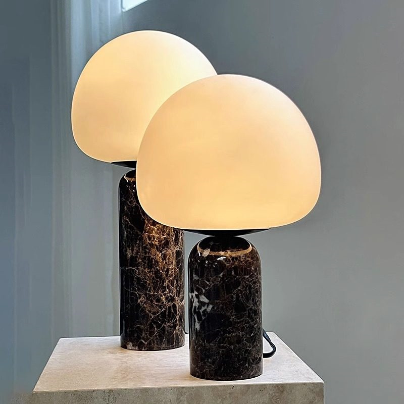 Crystal Hotel テーブルライト おしゃれ 天然大理石 マーブル ガラス ベッドライト 寝室 LED対応 間接照明 ホテル インテリア