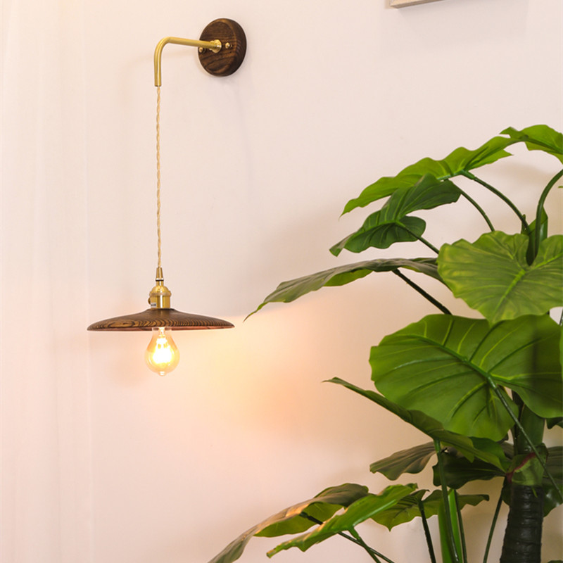 ウォールライト 1灯 レトロ 木製 照明 口金E26 装飾照明 デザイン LED シンプル クラシック おしゃれ モダン 北欧 書斎 階段 玄関 洗面所 寝室 リビング 木 壁掛け ダイニング