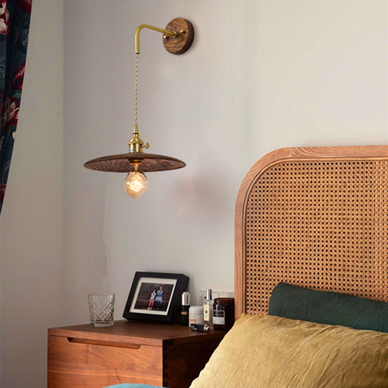 ウォールライト 1灯 レトロ 木製 照明 口金E26 装飾照明 デザイン LED シンプル クラシック おしゃれ モダン 北欧 書斎 階段 玄関 洗面所 寝室 リビング 木 壁掛け ダイニング