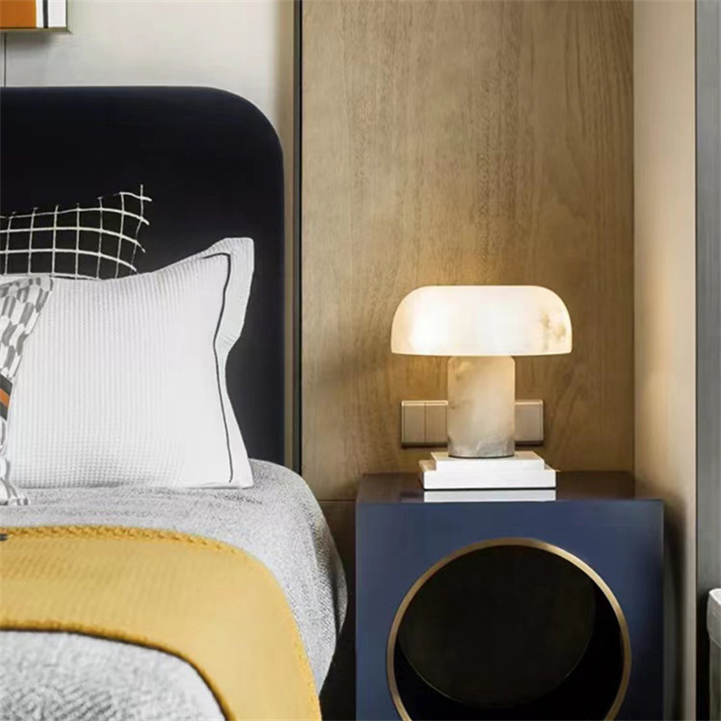 テーブルライト おしゃれ 天然大理石 マーブル ベッドライト 寝室 G9*3 LED対応 間接照明 ホテル インテリア