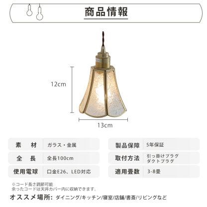 ペンダントライト ダイニング  北欧 ガラス ダクトレール用 アイアン 花 1灯 E26口金 led モダン シンプル レトロ デザイン 天井照明 シェードランプ  ライト 玄関 リビング  トイレ 寝室 洗面所 居間用 キッチン 食卓用  可愛い 階段 和風 クリア 光 影 ムード