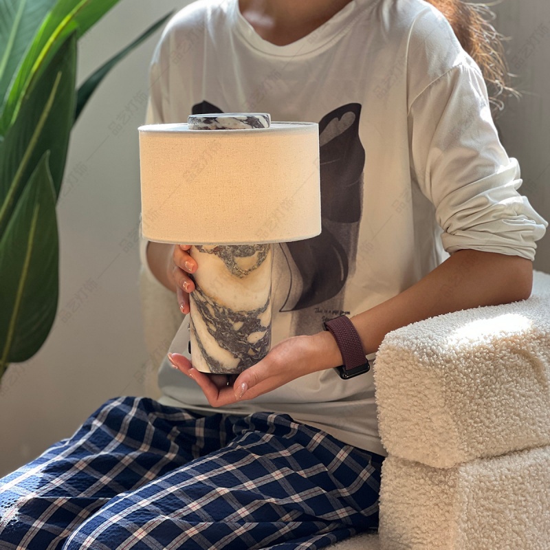 Crystal Hotel テーブルライト おしゃれ 天然大理石 マーブル ガラス ベッドライト 寝室 LED対応 間接照明 ホテル インテリア