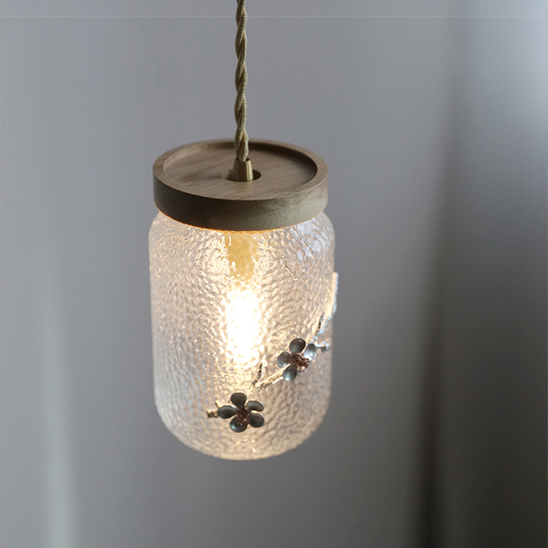 ペンダントライト ダイニング  北欧 ガラス ダクトレール用 アイアン 筒型 1灯  G9口金 led モダン シンプル レトロ デザイン 天井照明 シェードランプ  ライト 玄関 リビング  トイレ 寝室 洗面所 居間用 キッチン 食卓用  可愛い 階段 和風 クリア 光 影 花