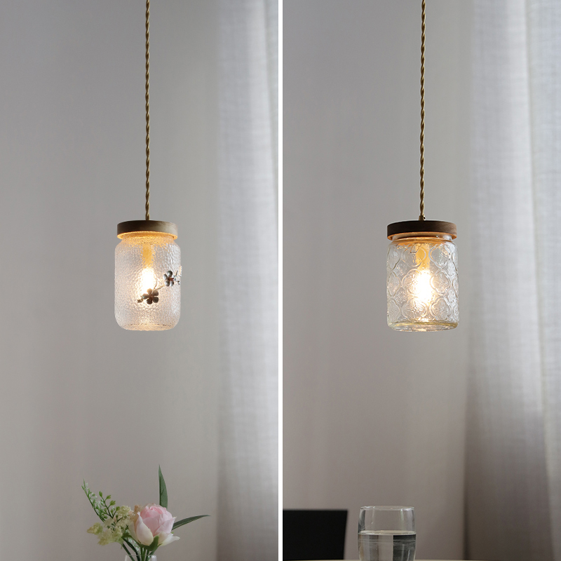ペンダントライト ダイニング  北欧 ガラス ダクトレール用 アイアン 筒型 1灯  G9口金 led モダン シンプル レトロ デザイン 天井照明 シェードランプ  ライト 玄関 リビング  トイレ 寝室 洗面所 居間用 キッチン 食卓用  可愛い 階段 和風 クリア 光 影 花