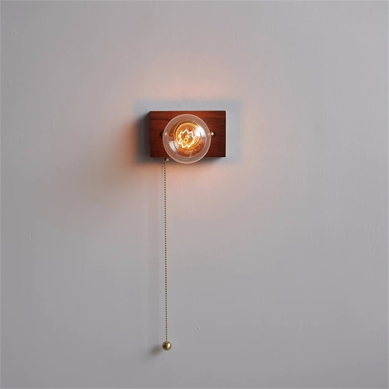 ウォールライト 1灯 レトロ 木製 照明 口金E26/27 装飾照明 デザイン LED シンプル クラシック おしゃれ モダン 北欧 書斎 階段 玄関 洗面所 寝室 リビング 木 壁掛け ダイニング ウォールナット　原木色