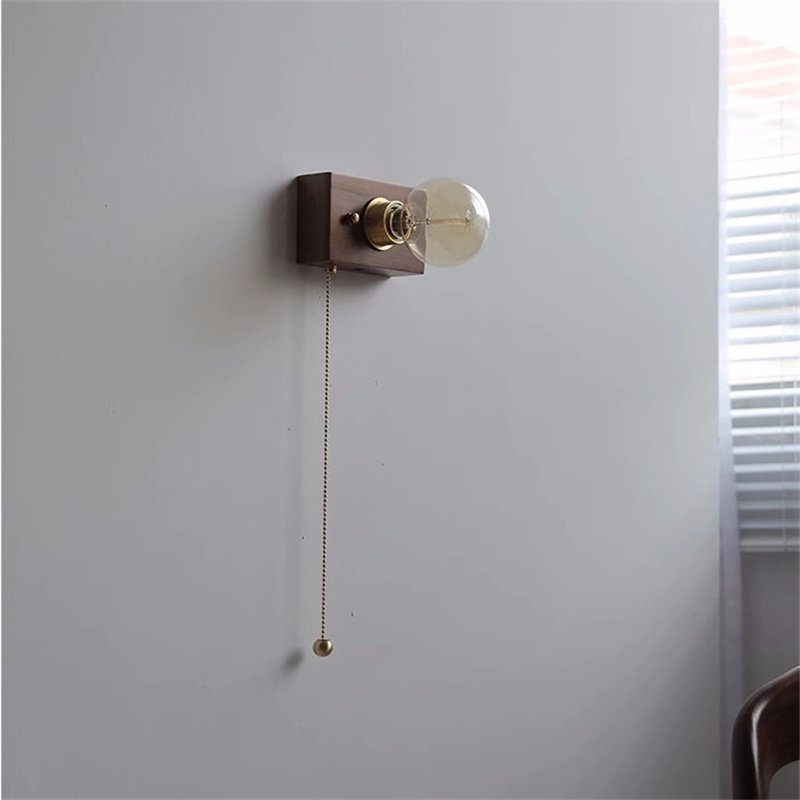 ウォールライト 1灯 レトロ 木製 照明 口金E26/27 装飾照明 デザイン LED シンプル クラシック おしゃれ モダン 北欧 書斎 階段 玄関 洗面所 寝室 リビング 木 壁掛け ダイニング ウォールナット　原木色