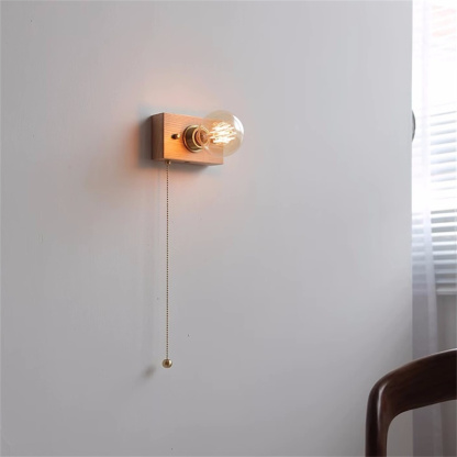 ウォールライト 1灯 レトロ 木製 照明 口金E26/27 装飾照明 デザイン LED シンプル クラシック おしゃれ モダン 北欧 書斎 階段 玄関 洗面所 寝室 リビング 木 壁掛け ダイニング ウォールナット　原木色