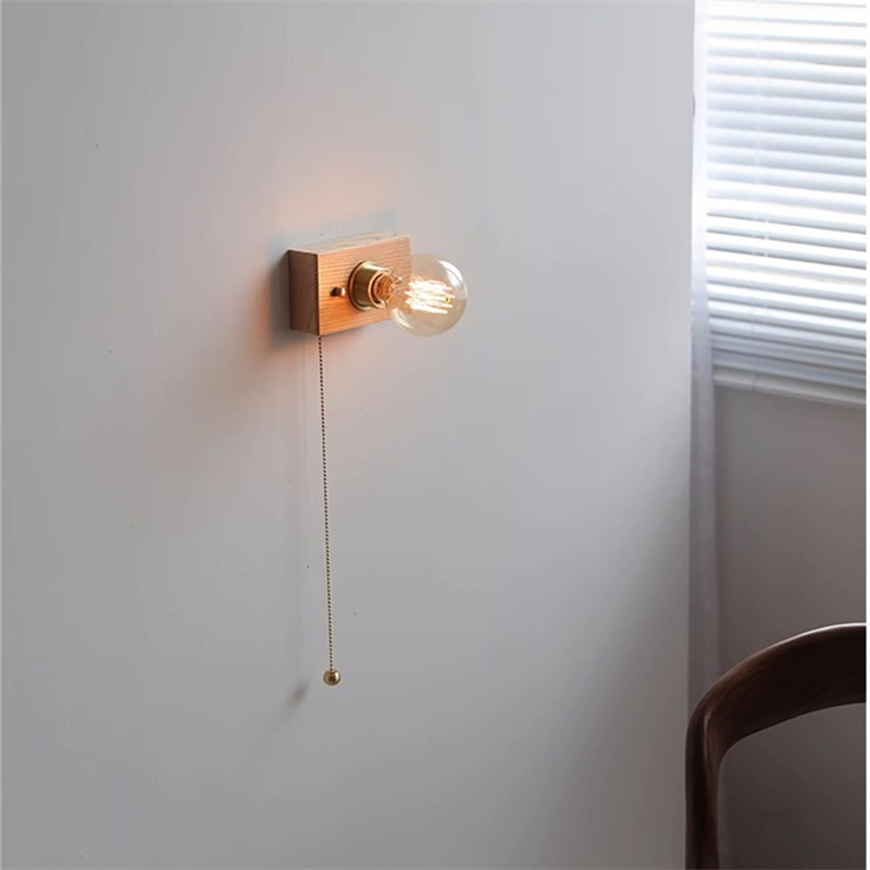 ウォールライト 1灯 レトロ 木製 照明 口金E26/27 装飾照明 デザイン LED シンプル クラシック おしゃれ モダン 北欧 書斎 階段 玄関 洗面所 寝室 リビング 木 壁掛け ダイニング ウォールナット　原木色