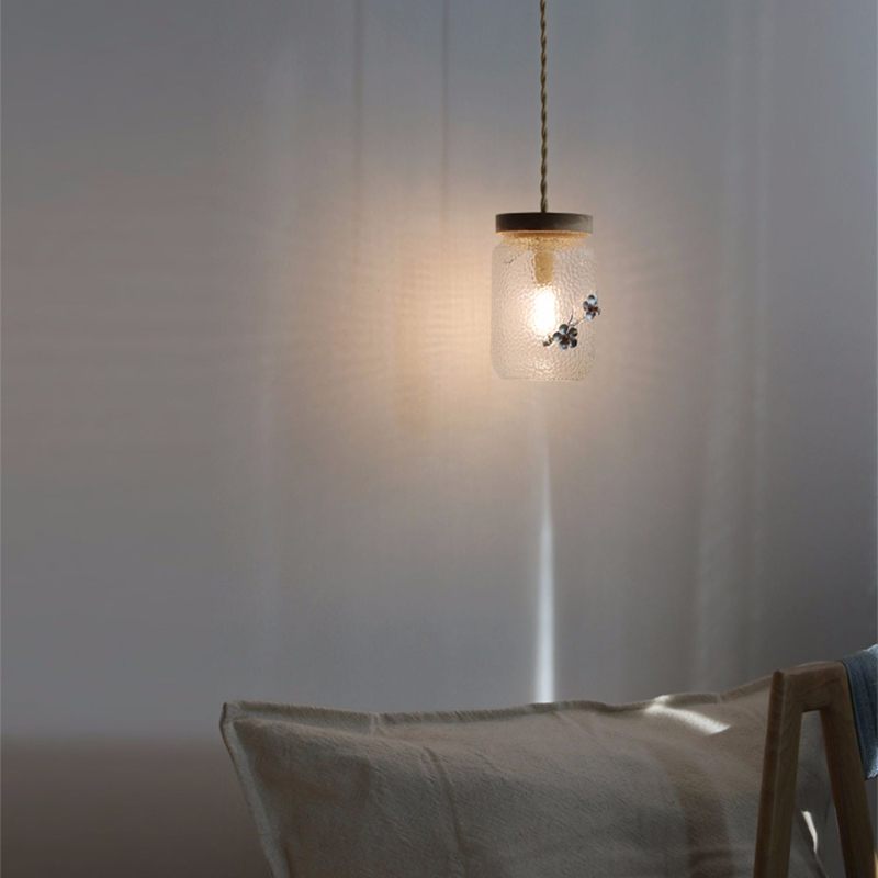 ペンダントライト ダイニング  北欧 ガラス ダクトレール用 アイアン 筒型 1灯  G9口金 led モダン シンプル レトロ デザイン 天井照明 シェードランプ  ライト 玄関 リビング  トイレ 寝室 洗面所 居間用 キッチン 食卓用  可愛い 階段 和風 クリア 光 影 花