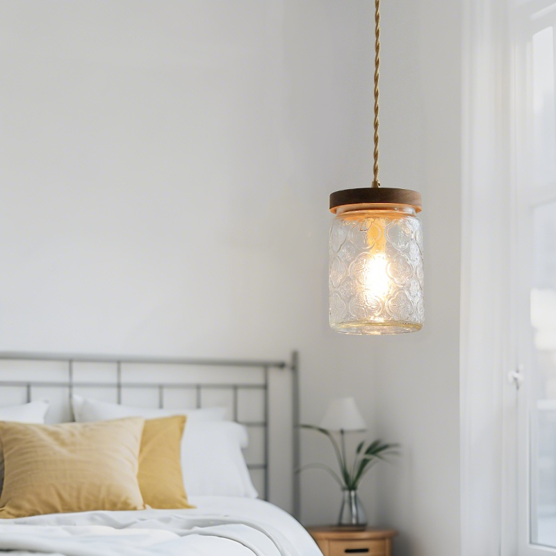 ペンダントライト ダイニング  北欧 ガラス ダクトレール用 アイアン 筒型 1灯  G9口金 led モダン シンプル レトロ デザイン 天井照明 シェードランプ  ライト 玄関 リビング  トイレ 寝室 洗面所 居間用 キッチン 食卓用  可愛い 階段 和風 クリア 光 影 花