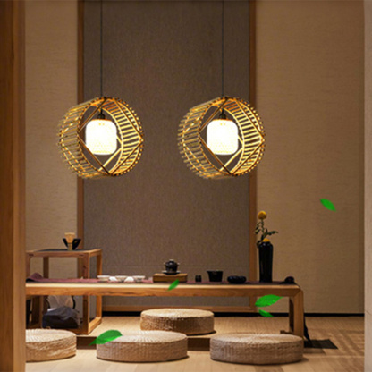 ペンダントライト ダイニング  北欧 ダクトレール用 藤 竹 円型 1灯 E26口金 led モダン シンプル レトロ デザイン 天井照明 シェードランプ  ライト 玄関 リビング  トイレ 寝室 洗面所 居間用 キッチン 食卓用  可愛い 階段 和風 子供部屋 光 影 天然素材 自然