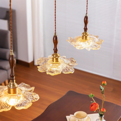 ペンダントライト 北欧 ガラス 木 花 ダイニング おしゃれ 1灯 口金E26 LED対応 アイアン 金属 モダン シンプル デザイン 照明 天井照明 ライト 玄関 リビング 寝室 洗面所 居間 キッチン ダクトレール 引掛けシーリング 北欧