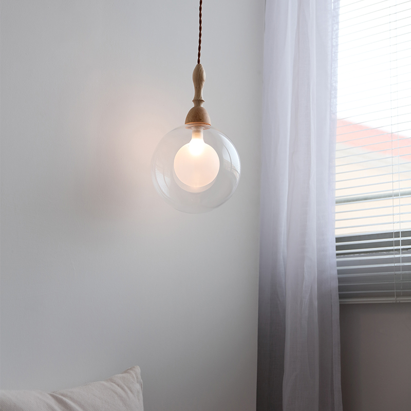 ペンダントライト ダイニング  北欧 ガラス 木 ダクトレール用 アイアン 筒型 1灯 G9口金 led モダン シンプル レトロ デザイン 天井照明 シェードランプ  ライト 玄関 リビング  トイレ 寝室 洗面所 居間用 キッチン 食卓用  可愛い 階段 和風 ボール 光 影