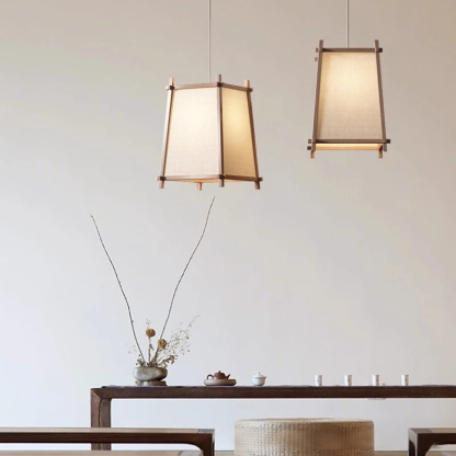 ペンダントライト ダイニング  北欧 布 木 織物 木枠 ダクトレール用 アイアン 台形 1灯 E26口金 led モダン シンプル レトロ デザイン 天井照明 フランス風 リビング  トイレ 寝室 洗面所 居間用 キッチン 食卓用  可愛い 階段 和風 グリーン 自然  雰囲気作り