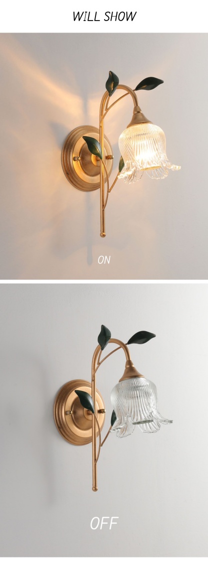 壁掛け ウォールライト ブラケットライト アイアン ガラス 壁飾り 北欧 1灯 ダイニング おしゃれ led モダン シンプル デザイン 照明 花びら シェードランプ ライト 玄関 リビングルーム 寝室 洗面所 居間用 クリア キッチン 新生活 子供部屋 可愛い