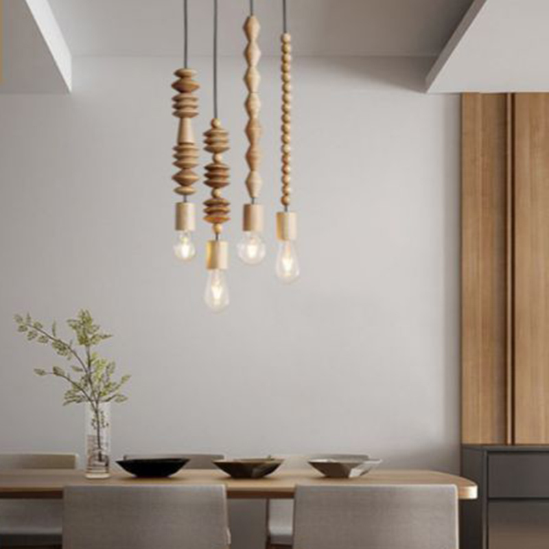 ペンダントライト ダイニング  北欧 木 胡桃色 ダクトレール用 アイアン 積み木 1灯 E26口金 led モダン シンプル レトロ デザイン 天井照明 シェードランプ  ライト 玄関 リビング  トイレ 寝室 洗面所 居間用 キッチン 食卓用  可愛い 階段 和風 ブロック