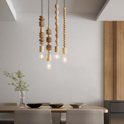 ペンダントライト ダイニング  北欧 木 胡桃色 ダクトレール用 アイアン 積み木 1灯 E26口金 led モダン シンプル レトロ デザイン 天井照明 シェードランプ  ライト 玄関 リビング  トイレ 寝室 洗面所 居間用 キッチン 食卓用  可愛い 階段 和風 ブロック