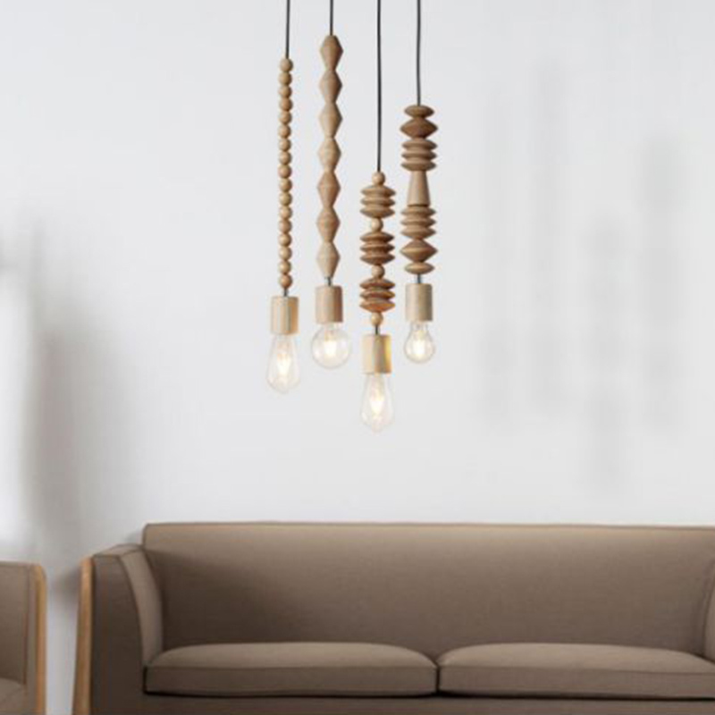 ペンダントライト ダイニング  北欧 木 胡桃色 ダクトレール用 アイアン 積み木 1灯 E26口金 led モダン シンプル レトロ デザイン 天井照明 シェードランプ  ライト 玄関 リビング  トイレ 寝室 洗面所 居間用 キッチン 食卓用  可愛い 階段 和風 ブロック