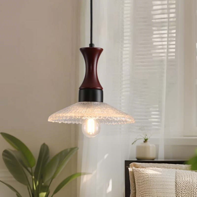 ペンダントライト 北欧 ガラス 木 ダイニング おしゃれ 1灯 口金E26 LED対応 アイアン 金属 モダン シンプル デザイン 照明 天井照明 ライト 玄関 リビング 寝室 洗面所 居間 キッチン ダクトレール 引掛けシーリング 北欧