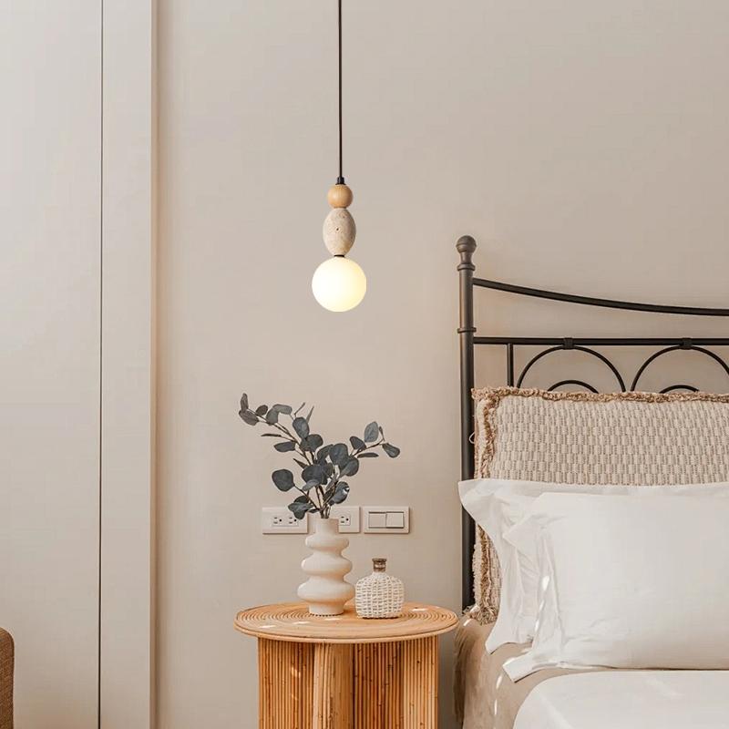 ペンダントライト 北欧 ダイニング 木 黄洞石 おしゃれ 1灯 口金E26 LED対応 モダン シンプル デザイン 照明 天井照明 シェードランプ ライト 玄関 リビング 寝室 洗面所 居間用 キッチン 簡単取付 引掛けシーリング おしゃれ ダクトレール