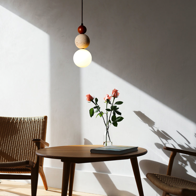 ペンダントライト 北欧 ダイニング 木 黄洞石 おしゃれ 1灯 口金E26 LED対応 モダン シンプル デザイン 照明 天井照明 シェードランプ ライト 玄関 リビング 寝室 洗面所 居間用 キッチン 簡単取付 引掛けシーリング おしゃれ ダクトレール