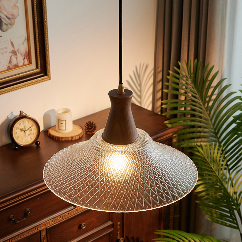 ペンダントライト おしゃれ ガラス 木 レトロ 1灯 吊下げ灯 天井照明 間接照明 北欧 LED電球 洋風 キッチン 照明器具 トイレ 階段 引掛シーリング ダクトレール 電気 モダン シンプル  リビング ダイニング インテリア照明 食卓 和室 癒やし 省エネ