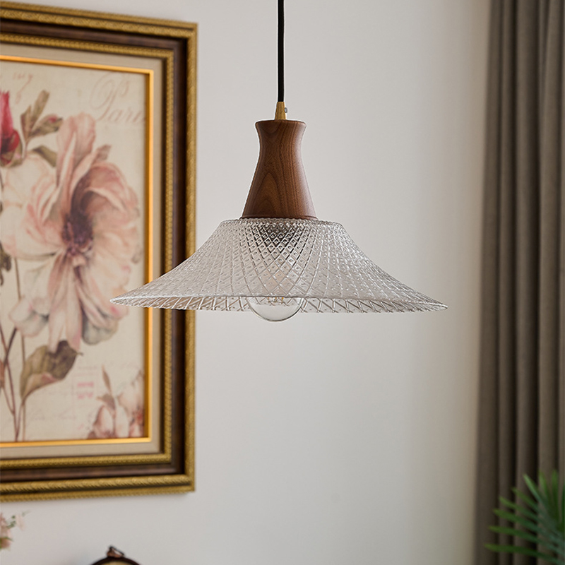 ペンダントライト おしゃれ ガラス 木 レトロ 1灯 吊下げ灯 天井照明 間接照明 北欧 LED電球 洋風 キッチン 照明器具 トイレ 階段 引掛シーリング ダクトレール 電気 モダン シンプル  リビング ダイニング インテリア照明 食卓 和室 癒やし 省エネ