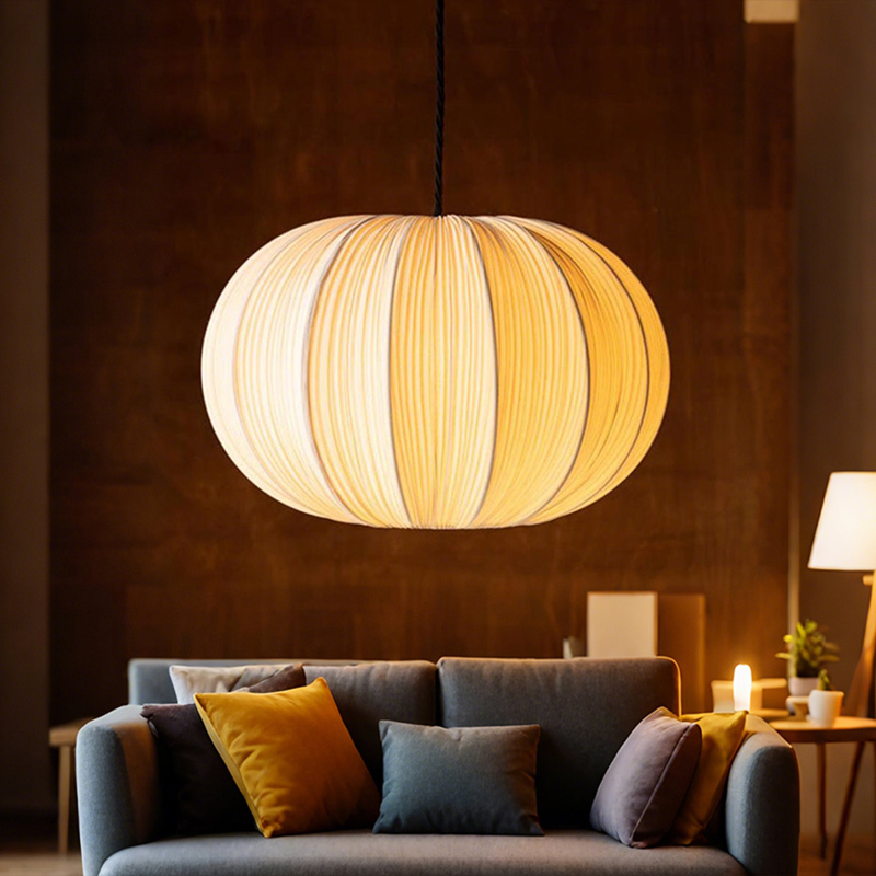 ペンダントライト ダイニング 北欧 織物 ダクトレール用 アイアン カボチャ 南瓜 1灯 E26口金 led モダン シンプル レトロ デザイン 天井照明 フランス風 リビング トイレ 寝室 洗面所 居間用 キッチン 食卓用 可愛い 階段 和風 グリーン 自然 乙女心