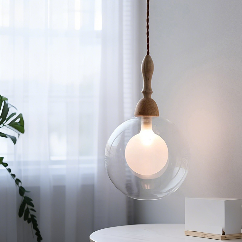 ペンダントライト ダイニング  北欧 ガラス 木 ダクトレール用 アイアン 筒型 1灯 G9口金 led モダン シンプル レトロ デザイン 天井照明 シェードランプ  ライト 玄関 リビング  トイレ 寝室 洗面所 居間用 キッチン 食卓用  可愛い 階段 和風 ボール 光 影