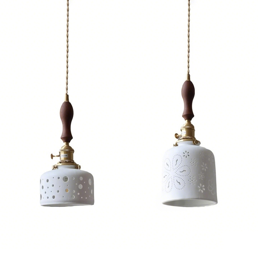 ペンダントライト 北欧 ダイニング おしゃれ 口金E26 陶器 磁器 筒型 花紋 食卓用 天井照明 レトロ ナチュラル シンプル キッチン 玄関 シーリングライト カフェ 照明 おしゃれ セラミック リビング 居間 インテリア 寝室 カントリー 小型 引越し