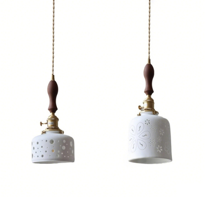 ペンダントライト 北欧 ダイニング おしゃれ 口金E26 陶器 磁器 筒型 花紋 食卓用 天井照明 レトロ ナチュラル シンプル キッチン 玄関 シーリングライト カフェ 照明 おしゃれ セラミック リビング 居間 インテリア 寝室 カントリー 小型 引越し