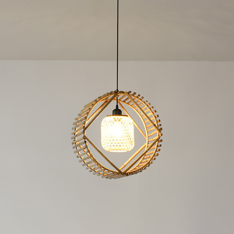 ペンダントライト ダイニング  北欧 ダクトレール用 藤 竹 円型 1灯 E26口金 led モダン シンプル レトロ デザイン 天井照明 シェードランプ  ライト 玄関 リビング  トイレ 寝室 洗面所 居間用 キッチン 食卓用  可愛い 階段 和風 子供部屋 光 影 天然素材 自然