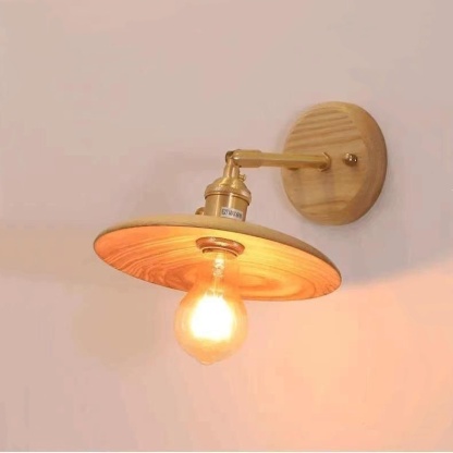 ウォールライト ブラケットライト 1灯 レトロ 木製 照明 口金E26/27 装飾照明 デザイン LED シンプル クラシック おしゃれ モダン 北欧 書斎 階段 玄関 洗面所 寝室 リビング 木 壁掛け ダイニング ナチュラル  胡桃色 和室 洋室