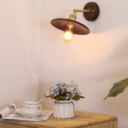 ウォールライト 1灯 レトロ 木製 照明 口金E26 装飾照明 デザイン LED シンプル クラシック おしゃれ モダン 北欧 書斎 階段 玄関 洗面所 寝室 リビング 木 壁掛け ダイニング