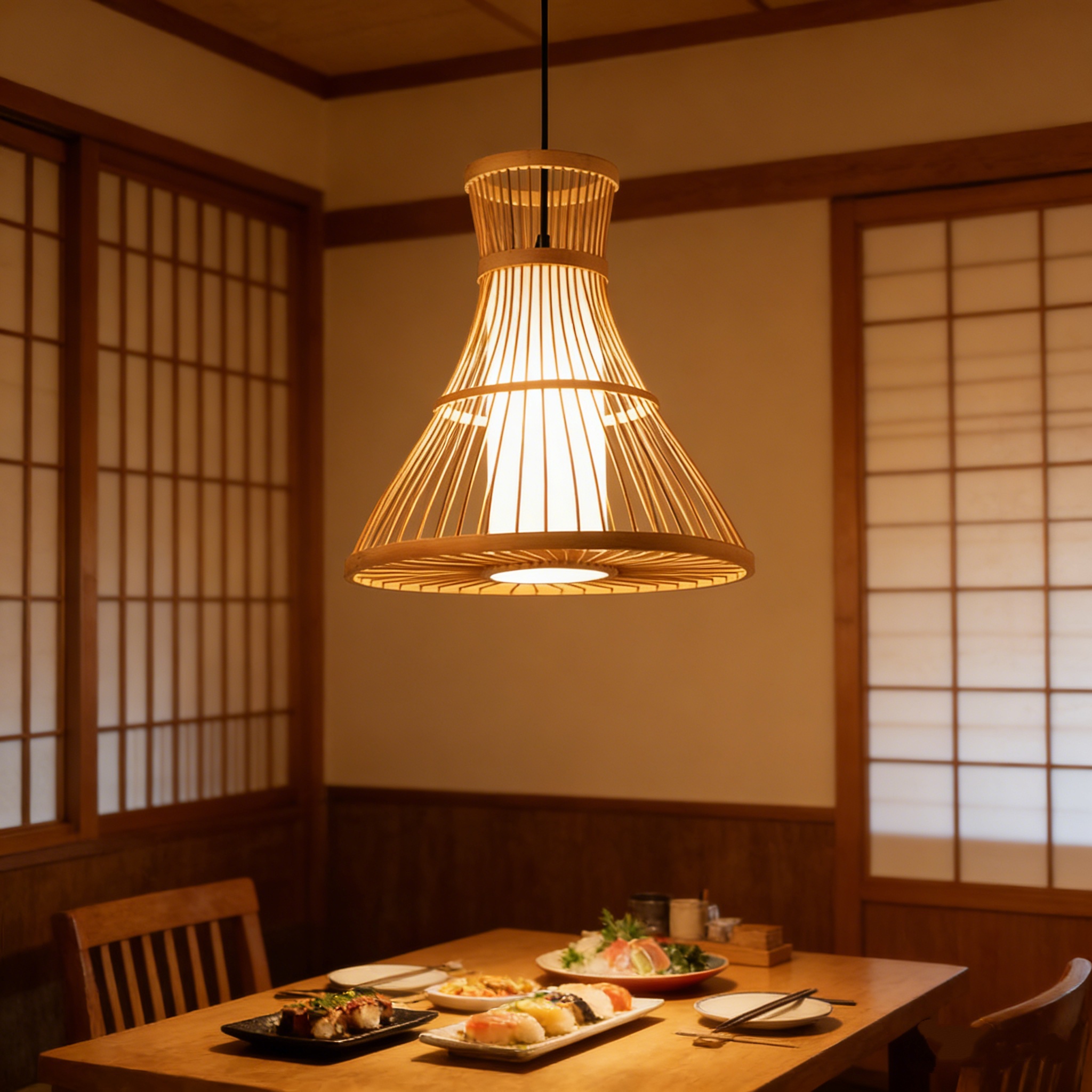 竹編み 和風 和室 アジアン ペンダントライト レトロ 天井照明 LED対応 3タイプ 天然素材