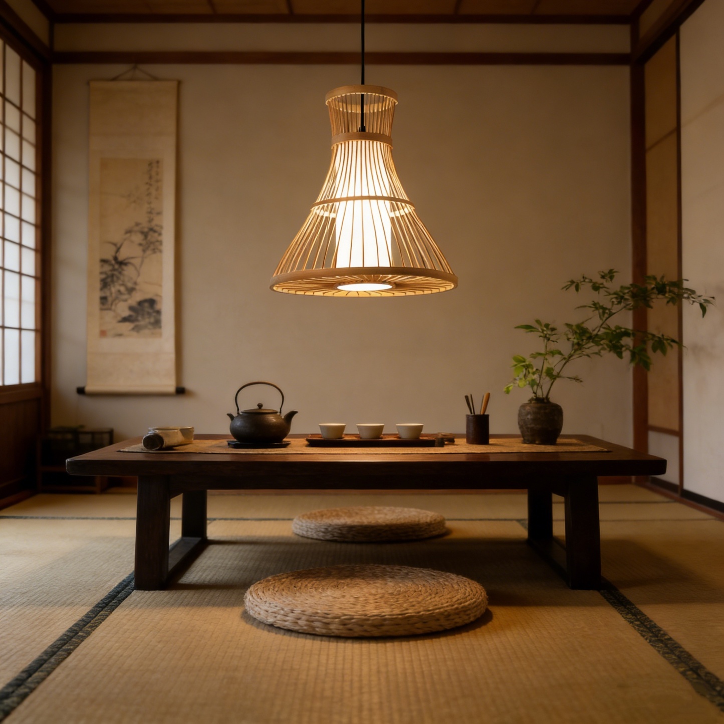 竹編み 和風 和室 アジアン ペンダントライト レトロ 天井照明 LED対応 3タイプ 天然素材