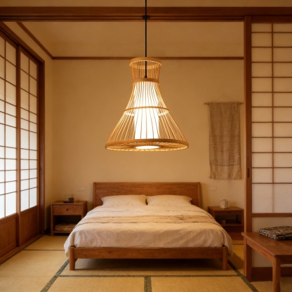 竹編み 和風 和室 アジアン ペンダントライト レトロ 天井照明 LED対応 3タイプ 天然素材