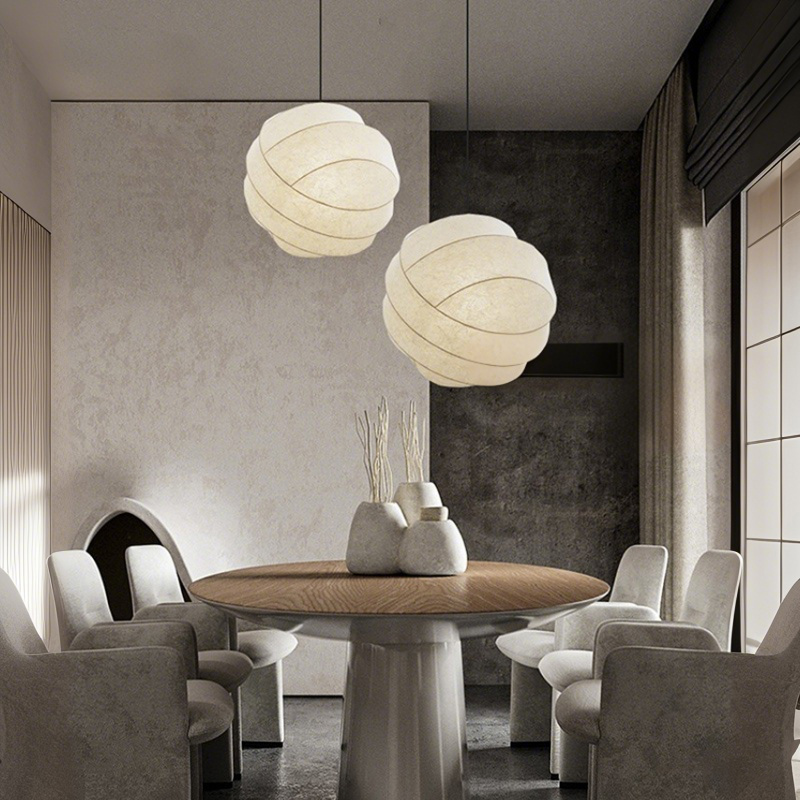 ペンダントライト ダイニング E26 LED 和風 人工生糸 インテリア照明 北欧 ヴィンテージ カフェ キッチン レトロ 廊下 おしゃれ 和風 モダン 和モダン 月 蚕糸 侘び寂び 寝室 レストラン 書斎 民宿 復古 創意 田園 8畳 10畳 12畳