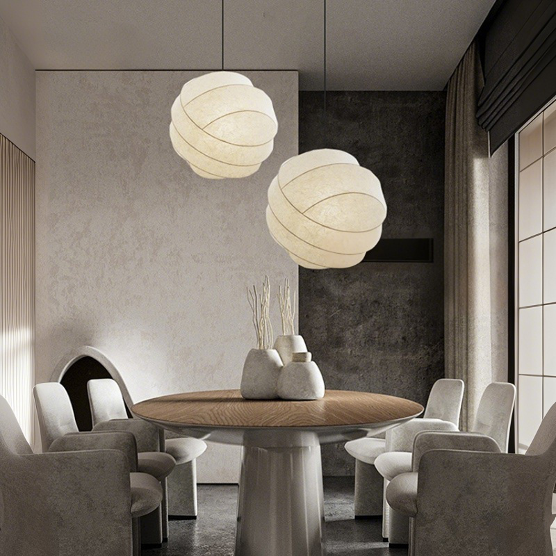 ペンダントライト ダイニング E26 LED 和風 人工生糸 インテリア照明 北欧 ヴィンテージ カフェ キッチン レトロ 廊下 おしゃれ 和風 モダン 和モダン 月 蚕糸 侘び寂び 寝室 レストラン 書斎 民宿 復古 創意 田園 8畳 10畳 12畳