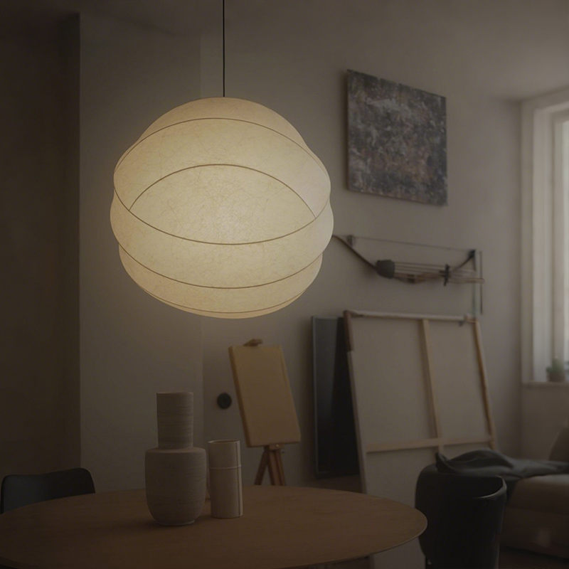 ペンダントライト ダイニング E26 LED 和風 人工生糸 インテリア照明 北欧 ヴィンテージ カフェ キッチン レトロ 廊下 おしゃれ 和風 モダン 和モダン 月 蚕糸 侘び寂び 寝室 レストラン 書斎 民宿 復古 創意 田園 8畳 10畳 12畳