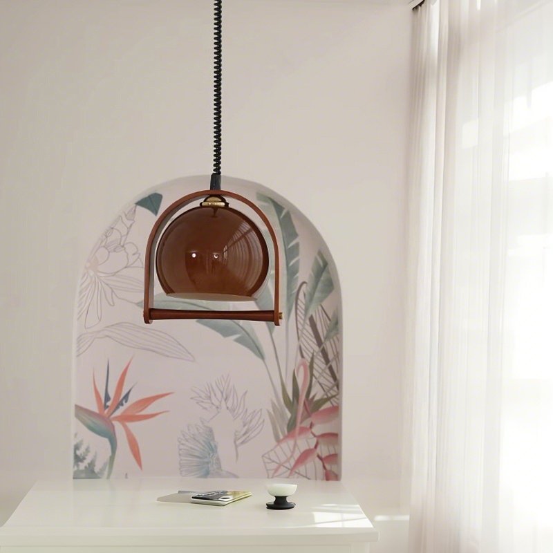 ペンダントライト おしゃれ ガラス レトロ 木 1灯 吊下げ灯 天井照明 間接照明 北欧 LED電球 洋風 キッチン 照明器具 トイレ 階段 引掛シーリング ダクトレール 電気 モダン シンプル かわいい リビング ダイニング インテリア照明 食卓 和室 癒やし 省エネ