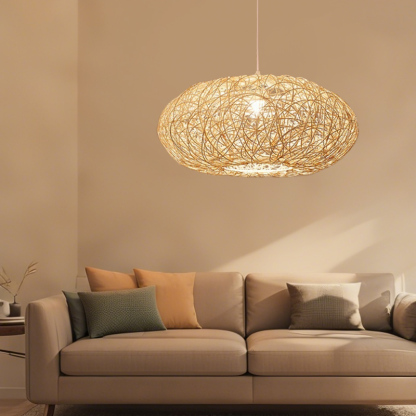 ペンダントライト ラタン 籐 和風 和室 籐編み ダイニング おしゃれ 1灯 口金E26 LED対応 モダン シンプル デザイン 照明 天井照明 シェードランプ ライト 玄関 リビング 寝室 洗面所 居間用 キッチン  引掛けシーリング 送料無料