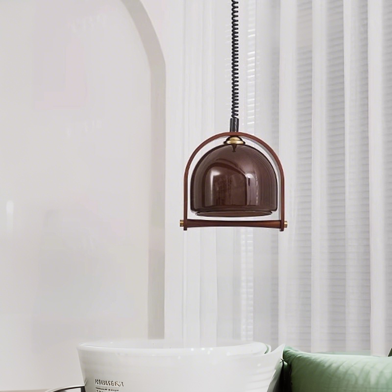 ペンダントライト おしゃれ ガラス レトロ 木 1灯 吊下げ灯 天井照明 間接照明 北欧 LED電球 洋風 キッチン 照明器具 トイレ 階段 引掛シーリング ダクトレール 電気 モダン シンプル かわいい リビング ダイニング インテリア照明 食卓 和室 癒やし 省エネ