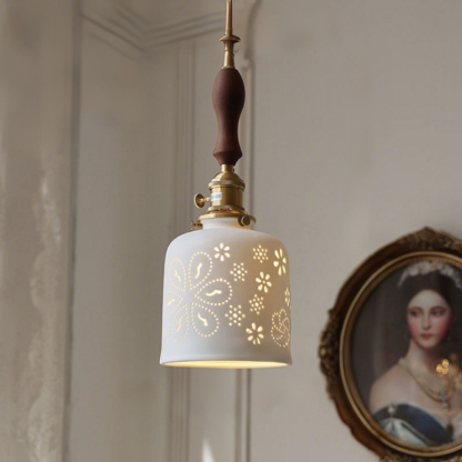 ペンダントライト 北欧 ダイニング おしゃれ 口金E26 陶器 磁器 筒型 花紋 食卓用 天井照明 レトロ ナチュラル シンプル キッチン 玄関 シーリングライト カフェ 照明 おしゃれ セラミック リビング 居間 インテリア 寝室 カントリー 小型 引越し