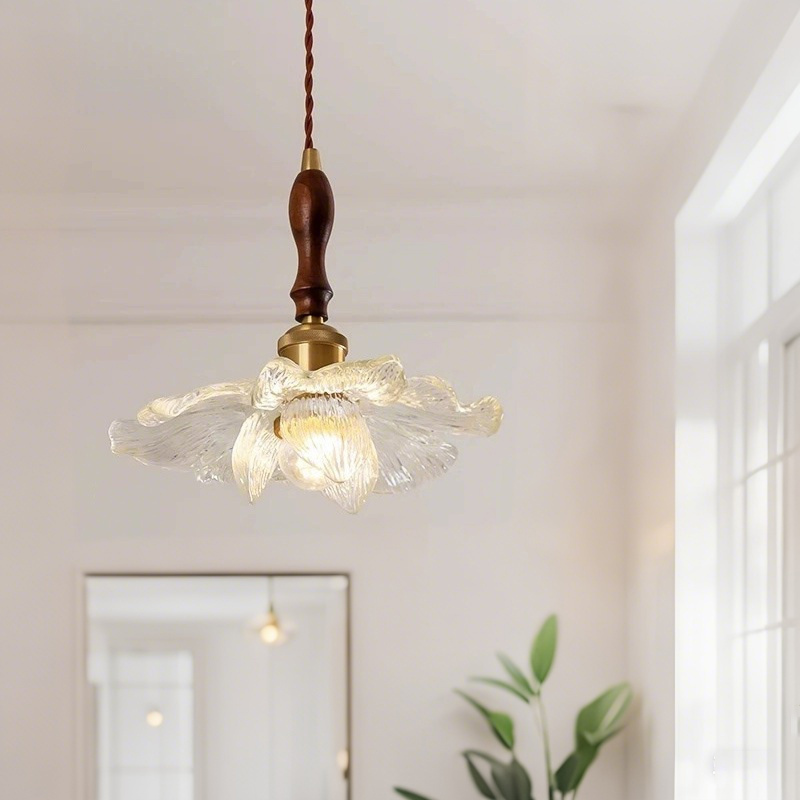 ペンダントライト 北欧 ダイニング ガラス 花 花びら スチール おしゃれ 1灯 口金E26 LED対応 モダン シンプル デザイン 照明 天井照明 子供部屋 玄関 リビング 寝室 洗面所 居間用 キッチン 簡単取付 引掛けシーリング ダクトレール