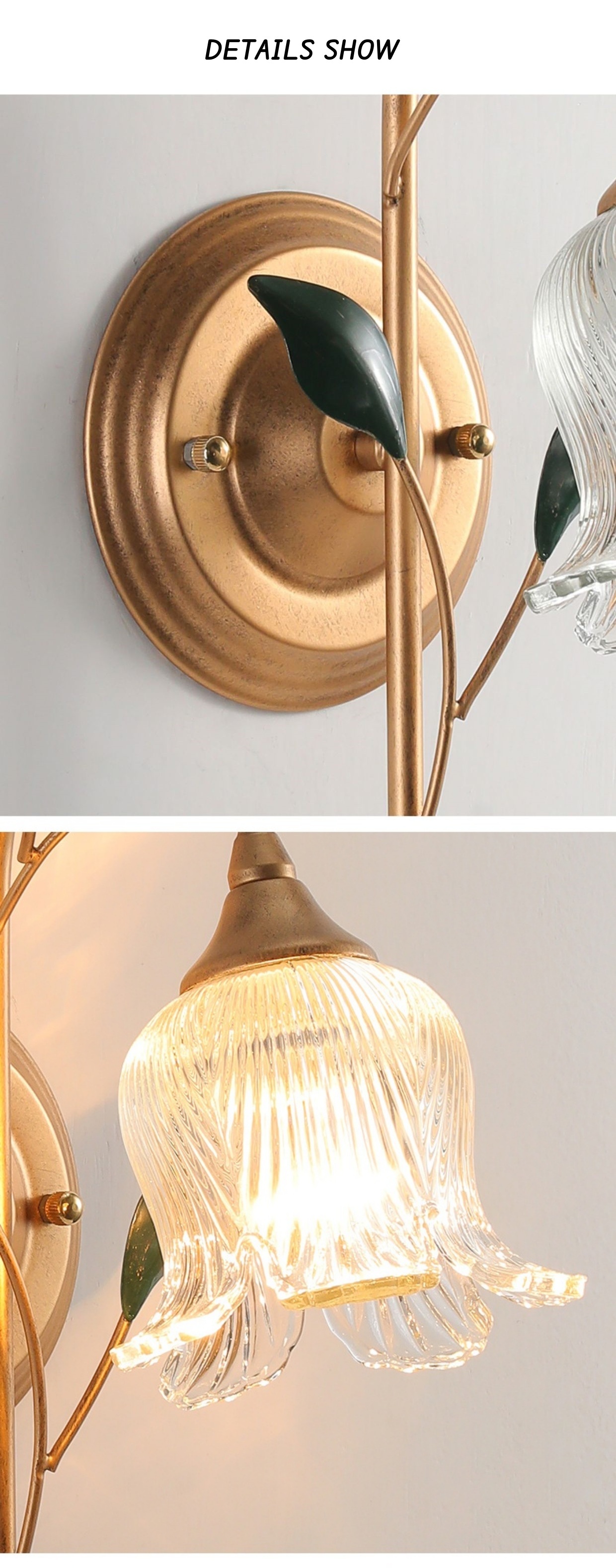 壁掛け ウォールライト ブラケットライト アイアン ガラス 壁飾り 北欧 1灯 ダイニング おしゃれ led モダン シンプル デザイン 照明 花びら シェードランプ ライト 玄関 リビングルーム 寝室 洗面所 居間用 クリア キッチン 新生活 子供部屋 可愛い