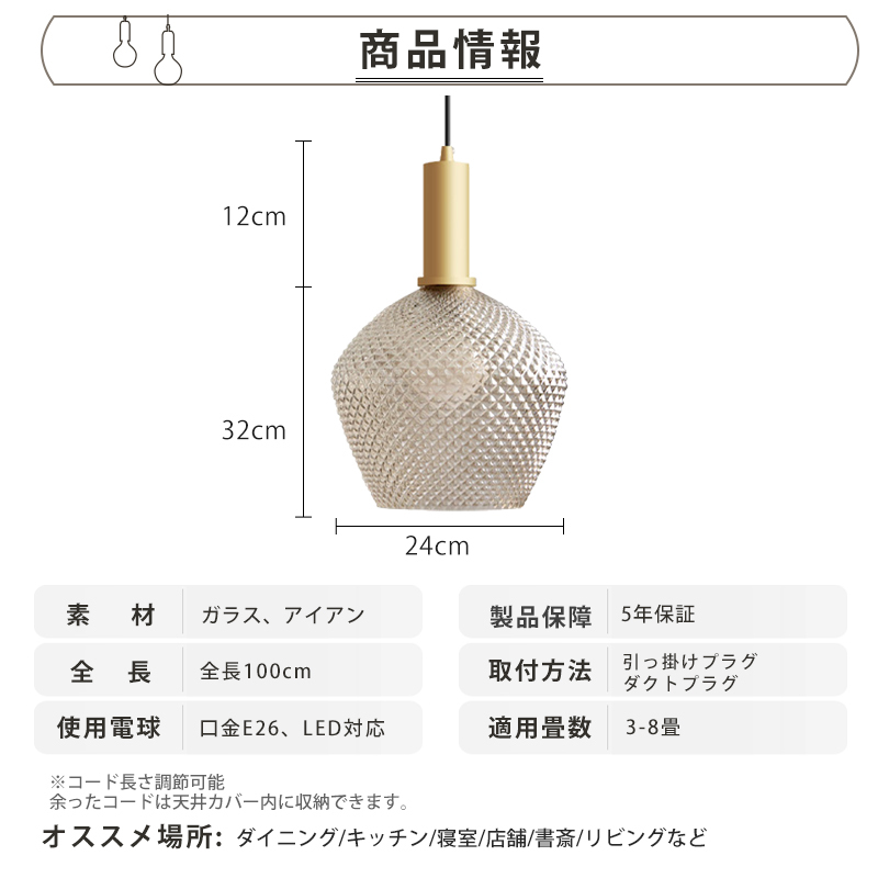 ペンダントライト 北欧 ガラス ダイニング おしゃれ 1灯 口金E26 LED対応 アイアン 金属 モダン シンプル デザイン 照明 天井照明 ライト 玄関 リビング 寝室 洗面所 居間 キッチン ダクトレール 引掛けシーリング 北欧