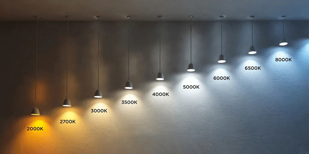 色温（K）と光色のイメージ図（電球色・昼白色・昼光色）