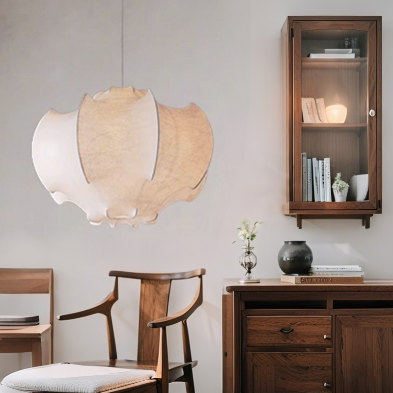 ペンダントライト ダイニング E26 LED 和風 人工生糸 インテリア照明 北欧 ヴィンテージ カフェ キッチン レトロ 廊下 おしゃれ 和風 レトロ モダン 和モダン 月